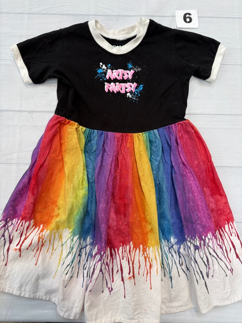 Poppy Whitaker Rainbow artsy fartsy Drip Dress - Black & Multicolor